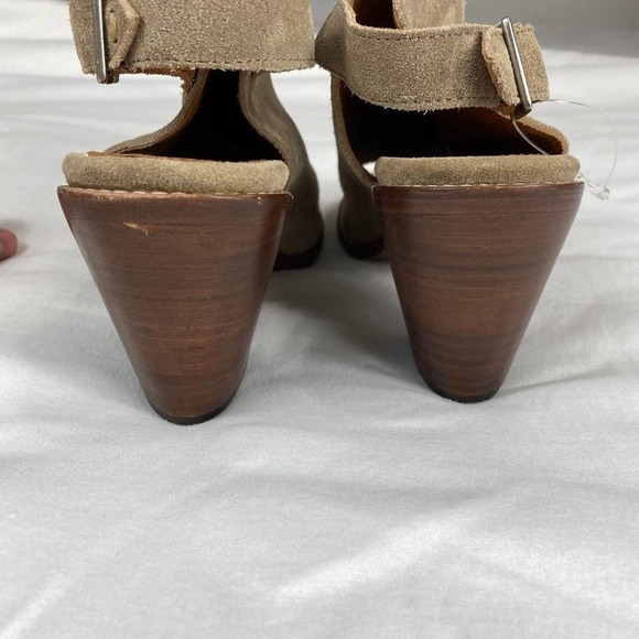 NEW Frye Carolina Ash Tan Sling Peep-Toe Suede Boot- 10 - Picture 3 of 7
